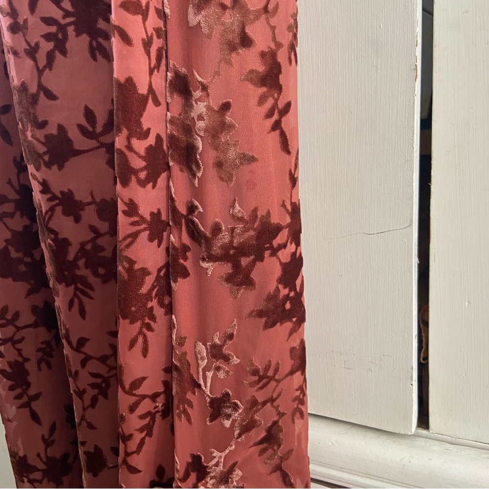 Skye Floral Burnout Velvet Dress Terracotta - Picture 11 of 16